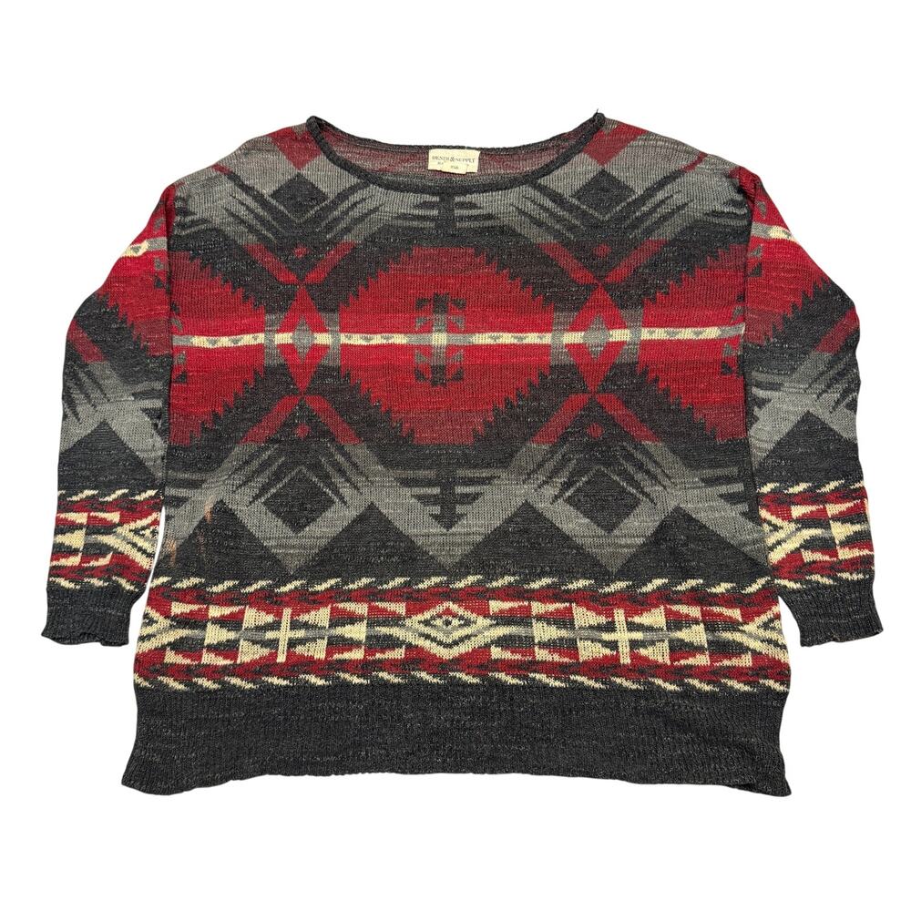 Denim & Supply Ralph Lauren Aztec Knit Sweater Women's Medium Southwest Boho